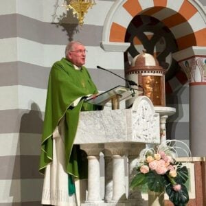 Fr Robert giving the homily